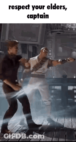 Two Men Fighting In Video Game Respect Your Elders Captain GIF