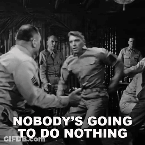 Two Men Fighting Nobody's Going To Do Nothing GIF