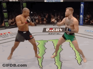 Two Men Fighting On UFC Ring GIF