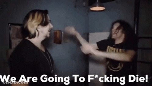 Two Men Fighting We Are Going To F*cking Die GIF