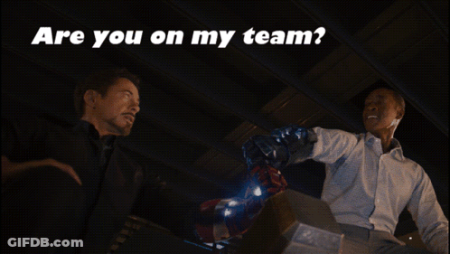 Two Men Fighting With Are You On My Team GIF