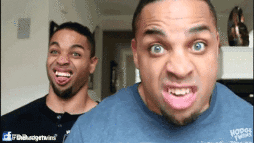 Two Men Funny Faces Expressions GIF