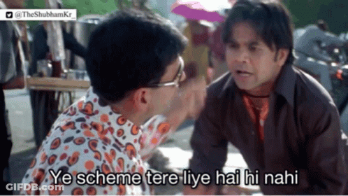 Two Men Having Conversation Ye Scheme Tere Liye Hai Hi Nahi GIF