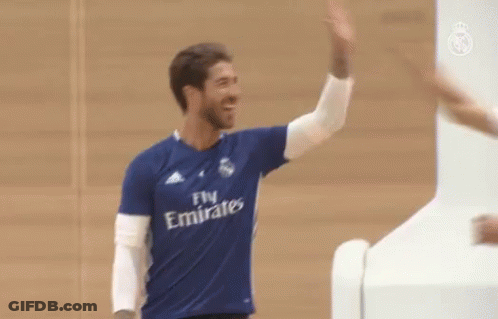 Two Men High Five GIF