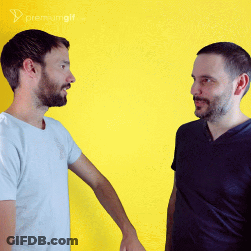 Two Men Holding Hands GIF