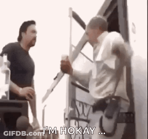 Two Men Holding Knife And Cup GIF