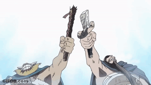 Two Men Holding Swords GIF