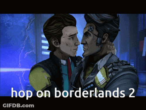 Two Men Hop On Borderlands 2 GIF