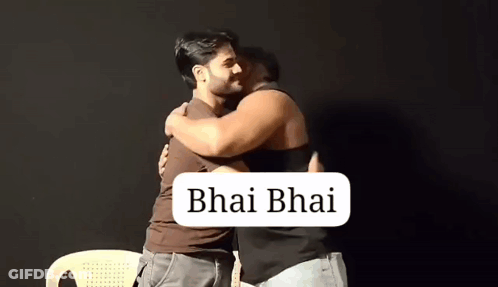 Two Men Hugging Bhai Bhai GIF