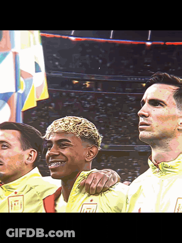 Two Men Hugging On Soccer Field We Finally Convinced @Ledkin57 To Get Back On Y'n Craft GIF