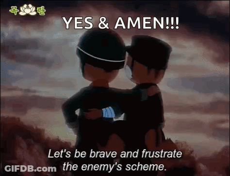 Two Men Hugging Saying Yes & Amen GIF