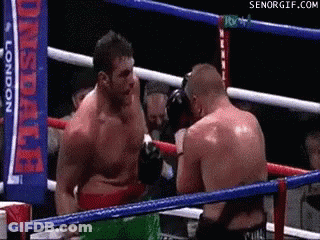 Two Men In A Boxing Ring With A Banner That Says ' Lonsdale ' On It GIF
