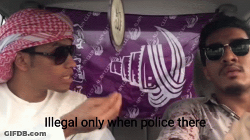 Two Men In A Car With Illegal Only When Police There GIF