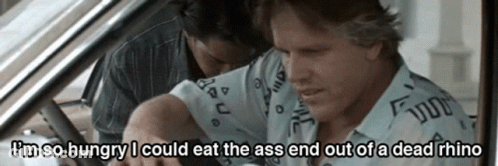Two Men In A Car With One Saying I 'M So Hungry I Could Eat The Ass GIF