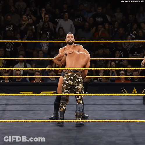 Two Men In A Wrestling Ring With The Words Choccy Wrestling On The Bottom Right GIF