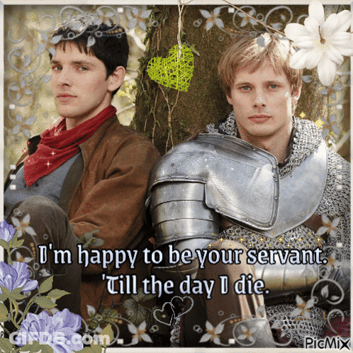 Two Men In Armor Pledge Loyalty Till Death GIF
