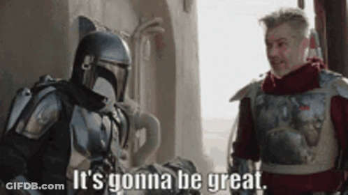 Two Men In Armor Saying It's Gonna Be Great GIF