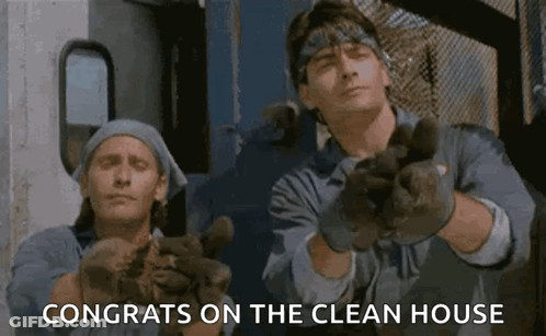 Two Men In Bandanas And Gloves GIF