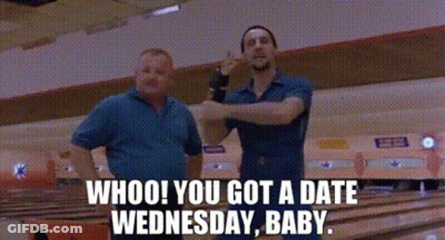 Two Men In Bowling Alley One Pointing At Other GIF