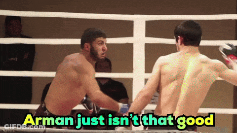 Two Men In Boxing Ring Arman Just Isnt That Good GIF