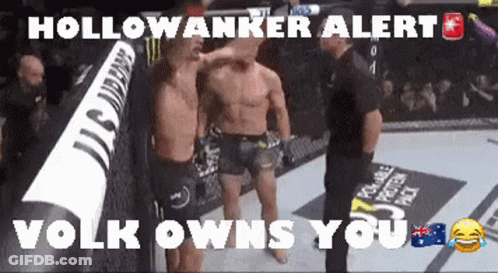Two Men In Boxing Ring Hollowanker Alert Volks Owns You GIF