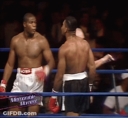 Two Men In Boxing Ring Memorable Moment GIF