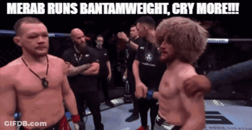 Two Men In Boxing Ring Merab Runs Bantamweight Cry More GIF