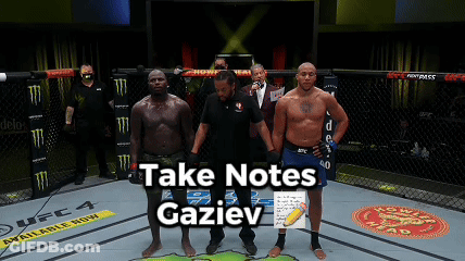Two Men In Boxing Ring Saying Take Notes Gaziev GIF