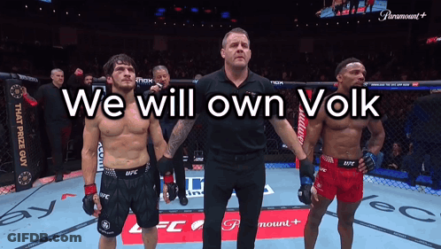 Two Men In Boxing Ring Saying We Will Own Volks GIF