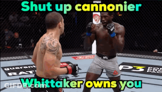 Two Men In Boxing Ring Shut Up Cannonier Whitaker Owns You GIF