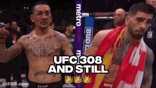 Two Men In Boxing Ring UFC 308 And Still GIF