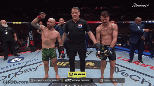 Two Men In Boxing Ring UFC Official Decision GIF