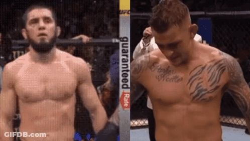 Two Men In Boxing Ring With Guaranteed Pain Sign GIF