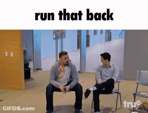 Two Men In Chairs Saying Run That Back GIF