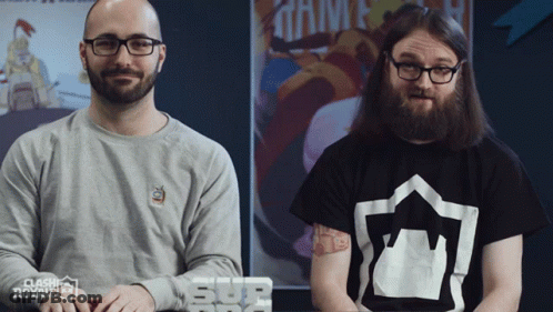 Two Men In Clash Royale Shirts By Poster GIF