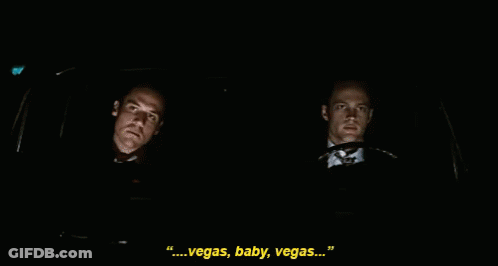 Two Men In Dark Car Saying Vegas Baby Vegas GIF