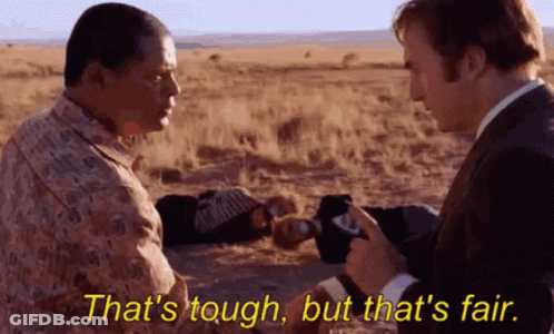 Two Men In Field That's Tough But Fair GIF
