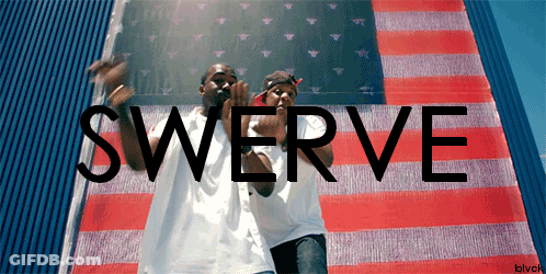 Two Men In Front Of American Flag Saying Swerve GIF