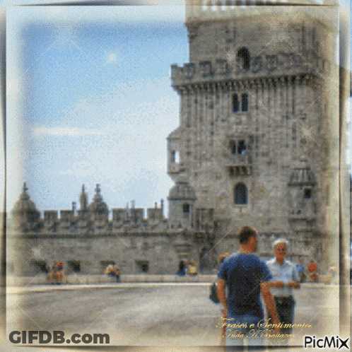 Two Men In Front Of Castle Frases E Sentimentos GIF