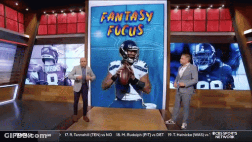 Two Men In Front Of Screen Saying Fantasy Focus GIF