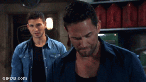 Two Men In Garage Saying Everybodys Got A Double Out There Somewhere GIF