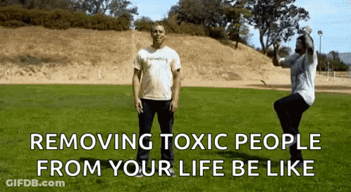Two Men In Grassy Field Removing Toxic People From Your Life Be Like GIF