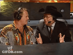 Two Men In Headphones And Cowboy Hat At Table With W Logo GIF