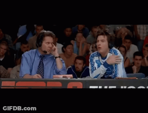 Two Men In Headphones In Front Of ESPN Logo GIF