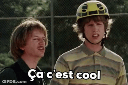 Two Men In Helmets Saying Ca C'est Cool GIF