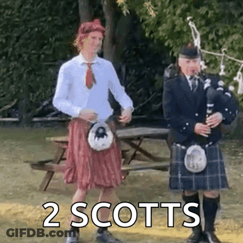 Two Men In Kilts Playing Bagpipes GIF