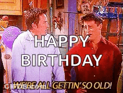 Two Men In Kitchen Saying Happy Birthday We're All Gettin' So Old GIF