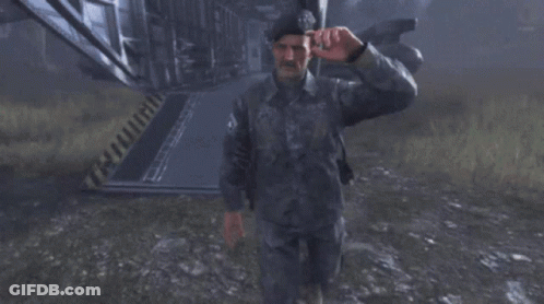 Two Men In Military Uniforms One With US Army Beret GIF