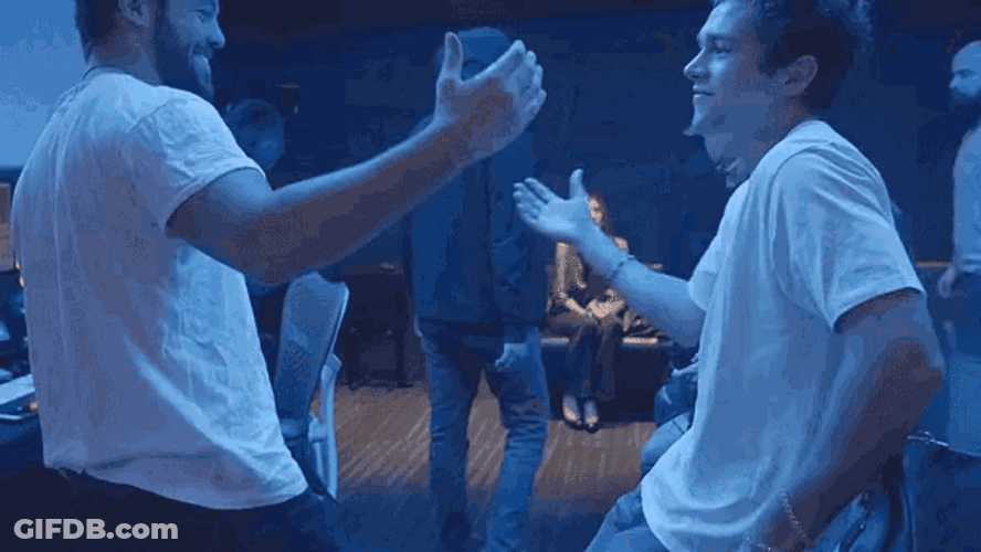 Two Men In Shirt Emotional Dap GIF