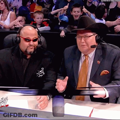 Two Men In Suits And Cowboy Hats In Front Of Screen Saying The Next Thing GIF